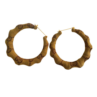 DOUBLE G'S BAMBOO EARRINGS - CANVAS - Seville Michelle