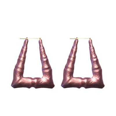 MEDIUM TRIANGLE LEATHER BAMBOOS - ROSE GOLD - Seville Michelle