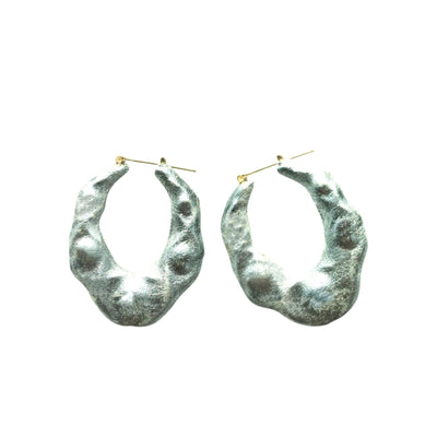 BAMBOO SMALL SCALLOP EARRINGS - SILVER - Seville Michelle