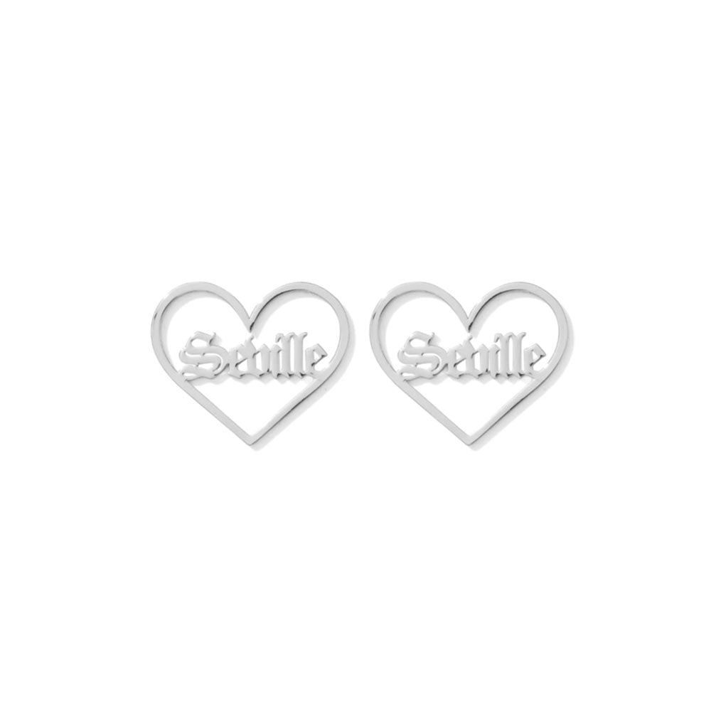 HEART CENTER NAME EARRINGS – Seville Michelle