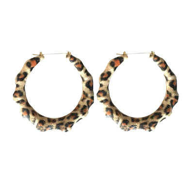 JUNGLE QUEEN ROUND BAMBOO EARRINGS - LEOPARD - Seville Michelle